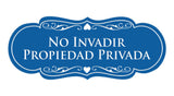 Signs ByLITA Designer Spanish No invadir propiedad privada Sign