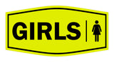 Signs ByLITA Fancy Girls (female bathroom icon) Sign with Adhesive Tape, Mounts On Any Surface, Weather Resistant, Indoor/Outdoor Use