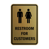 Portrait Round Restroom For Customers Sign