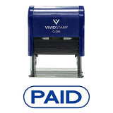 Paid Pill Shaped Self Inking Rubber Stamp