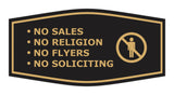 Fancy No Sales, No Religion, No Flyers, No Soliciting Wall or Door Sign