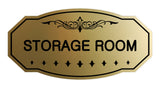 Brushed Gold Victorian Storage Room Sign