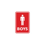Signs ByLITA Portrait Round Boys (male bathroom icon) Sign with Adhesive Tape, Mounts On Any Surface, Weather Resistant, Indoor/Outdoor Use