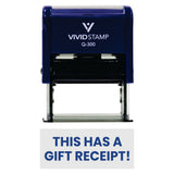Blue THIS HAS A GIFT RECEIPT! Self-Inking Office Rubber Stamp
