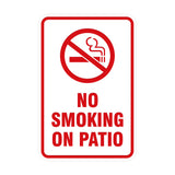 Portrait Round No Smoking On Patio Sign