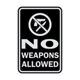 Portrait Round No Weapons Allowed Sign