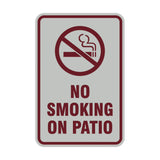 Portrait Round No Smoking On Patio Sign