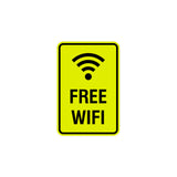 Portrait Round Free WiFi Sign with Adhesive Tape, Mounts On Any Surface, Weather Resistant