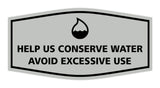 Signs ByLITA Fancy Help Us Conserve Water Avoid Excessive Use Sign