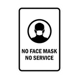 Signs ByLITA Portrait Round No Face Mask No Service Sign