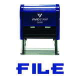 Blue File Self-Inking Office Rubber Stamp