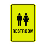 Portrait Round Unisex Restroom Sign with Adhesive Tape, Mounts On Any Surface, Weather Resistant