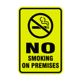 Portrait Round No Smoking On Premises Sign