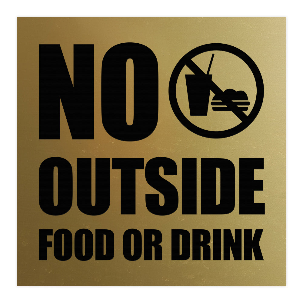 Square No Outside Food or Drink Wall / Door Sign