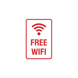 Portrait Round Free WiFi Sign with Adhesive Tape, Mounts On Any Surface, Weather Resistant
