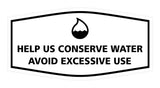 Signs ByLITA Fancy Help Us Conserve Water Avoid Excessive Use Sign