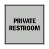 Square Private Restroom Sign with Adhesive Tape, Mounts On Any Surface, Weather Resistant