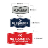 Fancy No Soliciting Zero Exceptions Wall or Door Sign