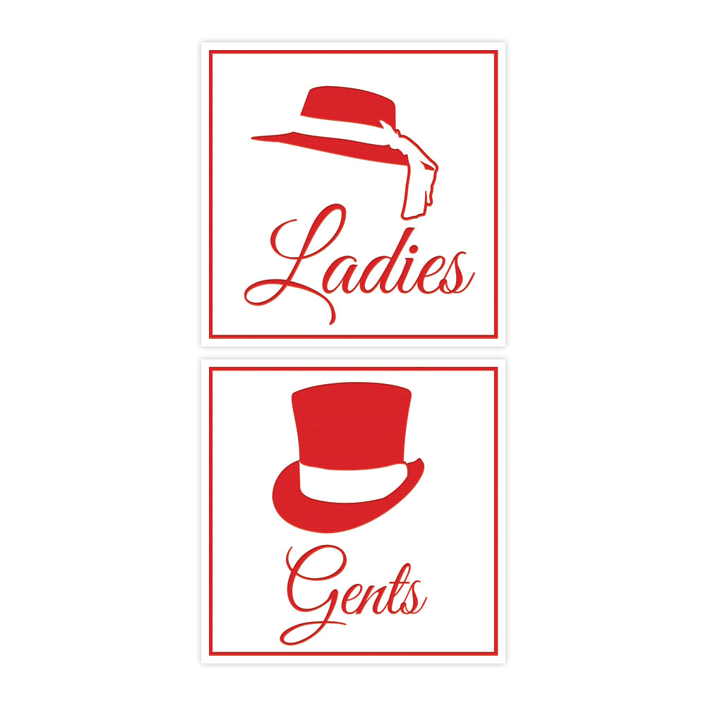 Square ladies and gents sign set with Adhesive Tape, Mounts On Any Surface, Weather Resistant