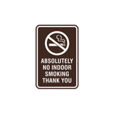 Portrait Round Absolutely No Indoor Smoking Thank You Sign