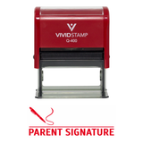 Red PARENT SIGNATURE Self Inking Rubber Stamp