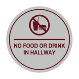 Signs ByLITA Circle No Food or Drink In Hallway Sign