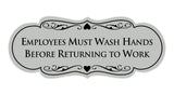 Signs ByLITA Designer Employees Must Wash Hands Before Returning to work Sign