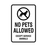 Signs ByLITA Portrait Round No Pets Allowed Except Service Animals Sign