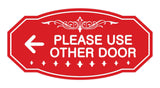 Victorian Please Use Other Door Left Arrow Sign
