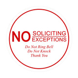 Signs ByLITA Circle No Soliciting No Exceptions Sign