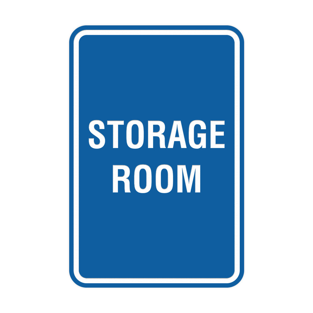 Blue Portrait Round Storage Room Sign