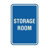 Blue Portrait Round Storage Room Sign