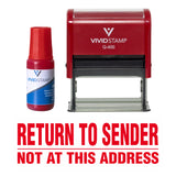 Red Return To Sender Not At This Address Self Inking Rubber Stamp Combo With Refill