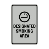 Portrait Round Designated Smoking Area Sign