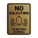 Portrait Round No Soliciting Do Not Ring Doorbell Wall or Door Sign