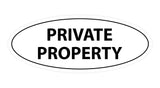 Oval Private Property Sign