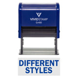 Blue DIFFERENT STYLES Self-Inking Office Rubber Stamp