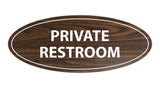 Oval Private Restroom Sign