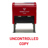 Red UNCONTROLLED COPY Self Inking Rubber Stamp
