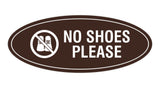 Oval No Shoes Please Sign