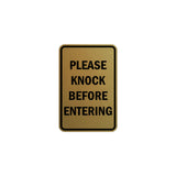 Portrait Round please knock before entering Sign with Adhesive Tape, Mounts On Any Surface, Weather Resistant