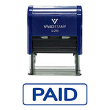 Blue Simple Paid W/Border Self Inking Rubber Stamp
