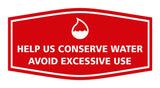 Signs ByLITA Fancy Help Us Conserve Water Avoid Excessive Use Sign