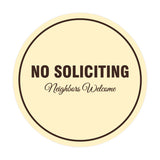 Signs ByLITA Circle No Soliciting Neighbors Welcome Sign
