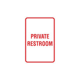 Portrait Round Private Restroom Sign with Adhesive Tape, Mounts On Any Surface, Weather Resistant