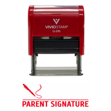 Red PARENT SIGNATURE Self Inking Rubber Stamp