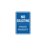 Portrait Round No Soliciting Private Property Sign