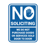 Portrait Round No Soliciting We Do Not Purchase Goods or Services Sold Door to Door Wall or Door Sign