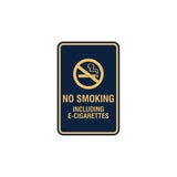 Signs ByLITA Portrait Round No Smoking Including E-Cigarettes Sign with Adhesive Tape, Mounts On Any Surface, Weather Resistant, Indoor/Outdoor Use