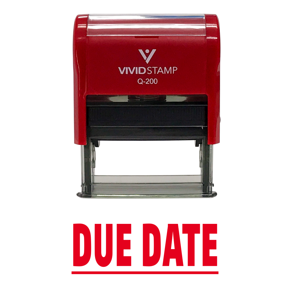 DUE DATE Self Inking Rubber Stamp